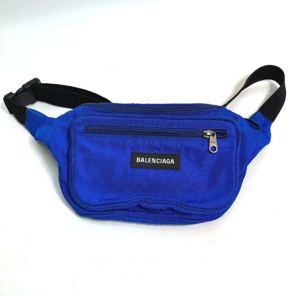 Balenciaga Body Bag Logo Explorer Nylon Blue - Picture 1 of 9